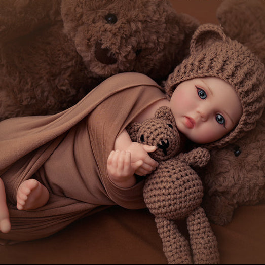 Koa Bear 15.7inch Full Solid Silicone Boy Reborn Baby Doll