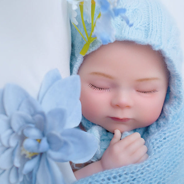 Lullaby Blue 15.7inch Full Solid Silicone Sleeping Girl Reborn Baby Doll