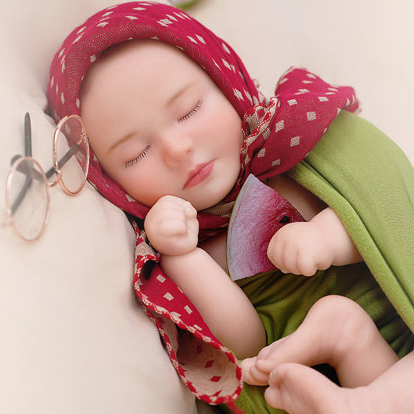 Watermelon Slumber 15.7inch Full Solid Silicone Sleeping Girl Reborn Baby Doll