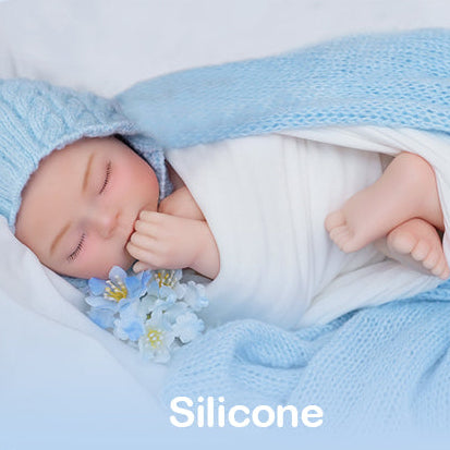 Muñeca Bebé Reborn Lullaby Blue de Silicona Sólida, de 15.7 pulgadas, para Dormir