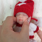 Muñeco bebé Noel Reborn de silicona sólida completa de 20 cm, mini muñeca de Navidad, "Bola de Nieve".