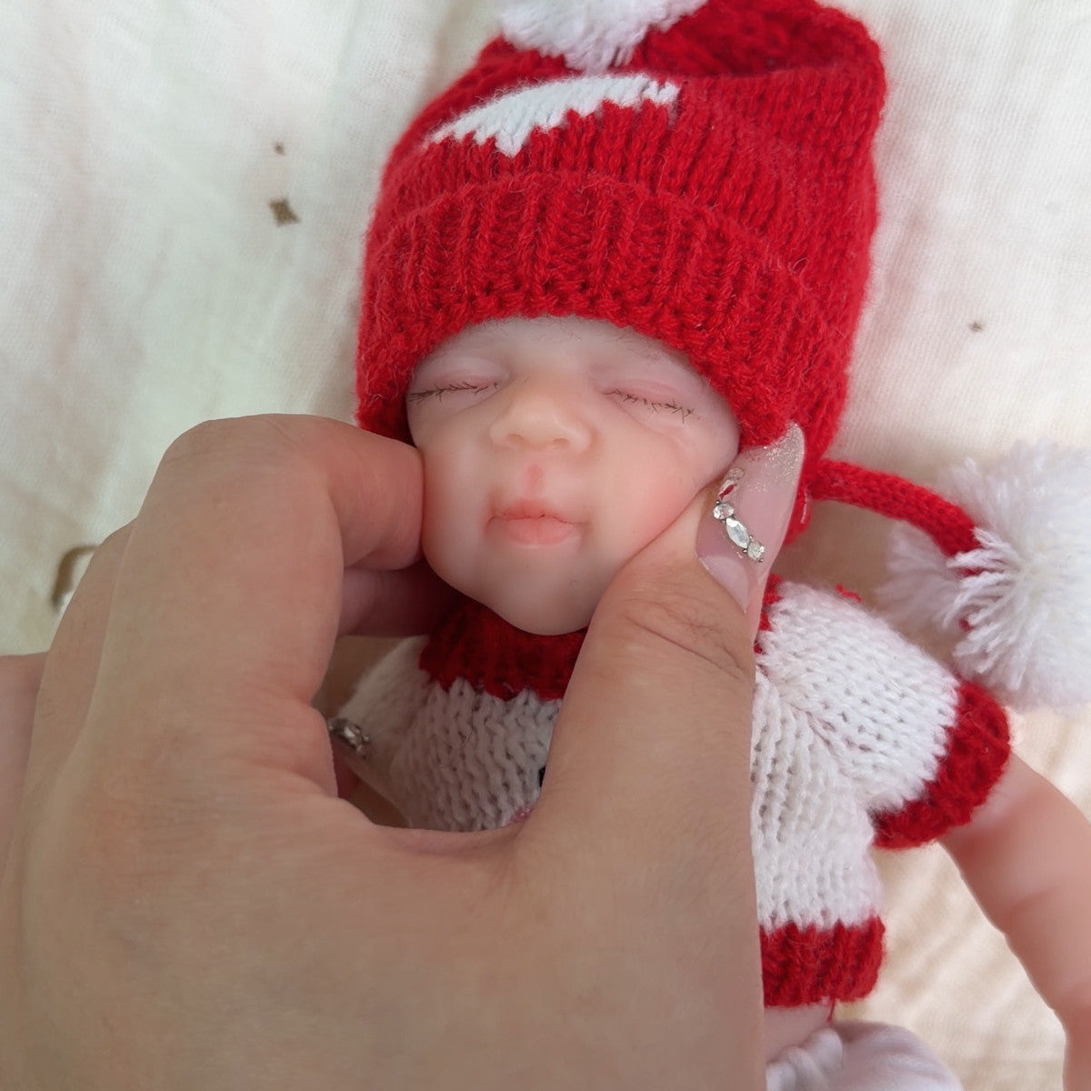 Snowball Noel 20cm Mini Full Solid Silicone Christmas Reborn Baby Doll