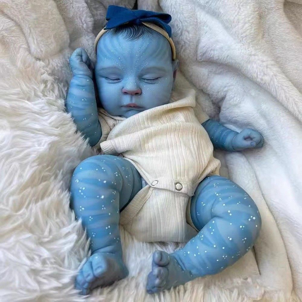 Nova – Full Body Vinyl Reborn Baby Girl Doll 19" Sleeping Weighted Realistic Fantasy Newborn Collectible Gift [Ships Within 48 Hours]
