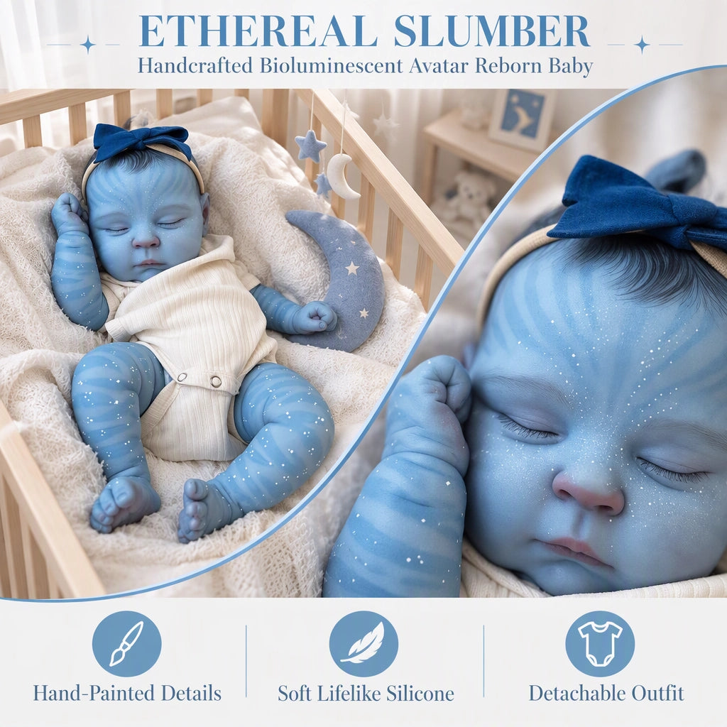 Nova – Full Body Vinyl Reborn Baby Girl Doll 19" Sleeping Weighted Realistic Fantasy Newborn Collectible Gift [Ships Within 48 Hours]