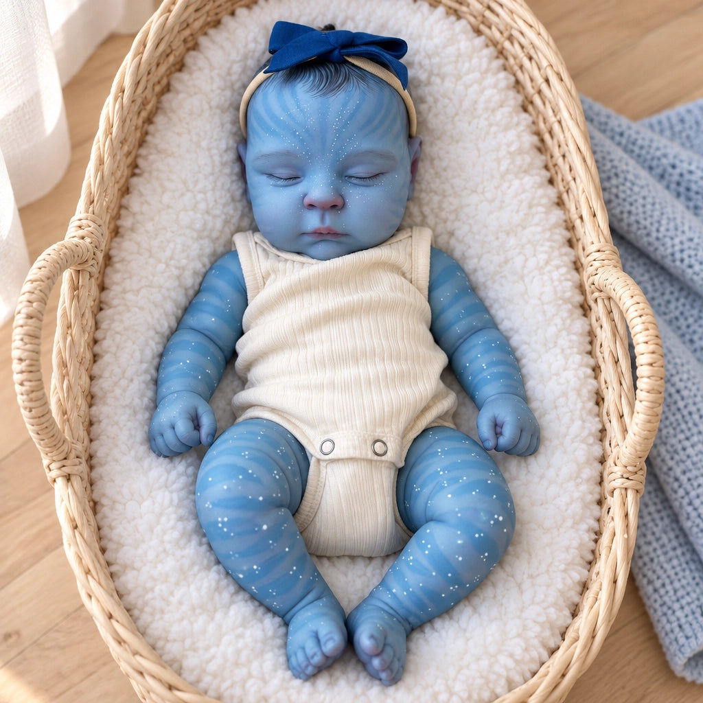 Nova – Full Body Vinyl Reborn Baby Girl Doll 19" Sleeping Weighted Realistic Fantasy Newborn Collectible Gift [Ships Within 48 Hours]