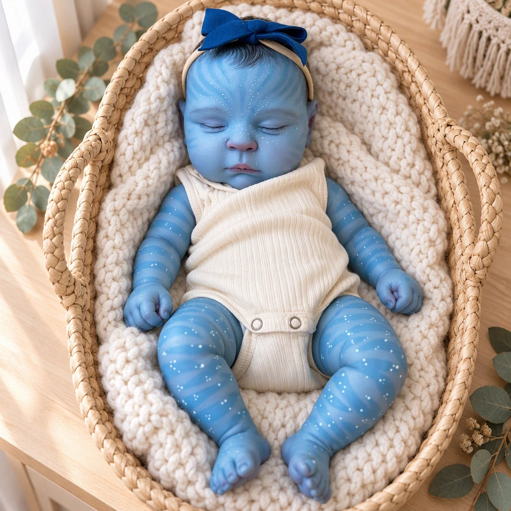 Nova – Full Body Vinyl Reborn Baby Girl Doll 19" Sleeping Weighted Realistic Fantasy Newborn Collectible Gift [Ships Within 48 Hours]