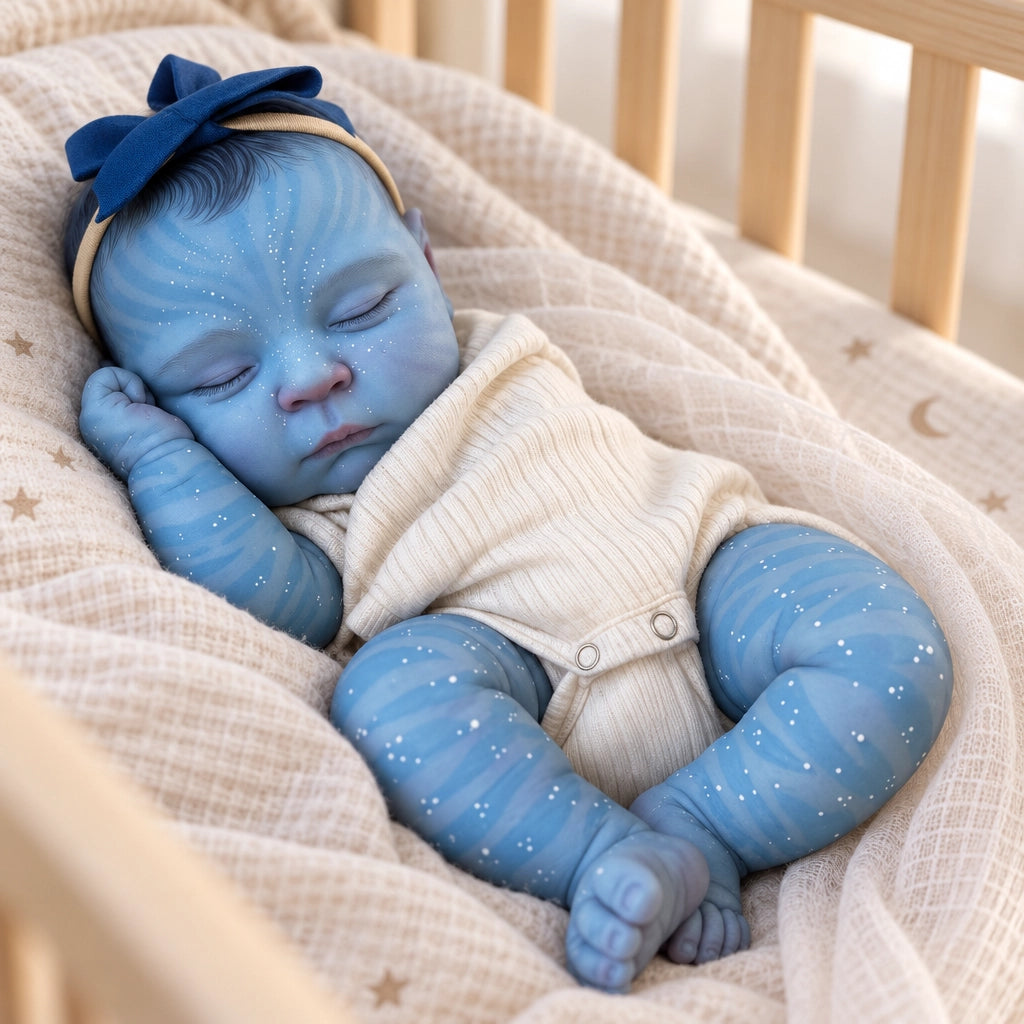 Nova – Full Body Vinyl Reborn Baby Girl Doll 19" Sleeping Weighted Realistic Fantasy Newborn Collectible Gift [Ships Within 48 Hours]