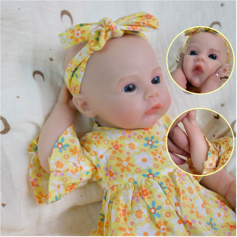 Lila Mae 12" Full Solid Silicone Reborn Baby Doll ✨ Washable, Stretchable Limbs, Realistic Lifelike Skin