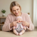 Lily Anne 12" Full Solid Silicone Open-Eye Reborn Baby Doll, Pink Floral Romper Outfit Included