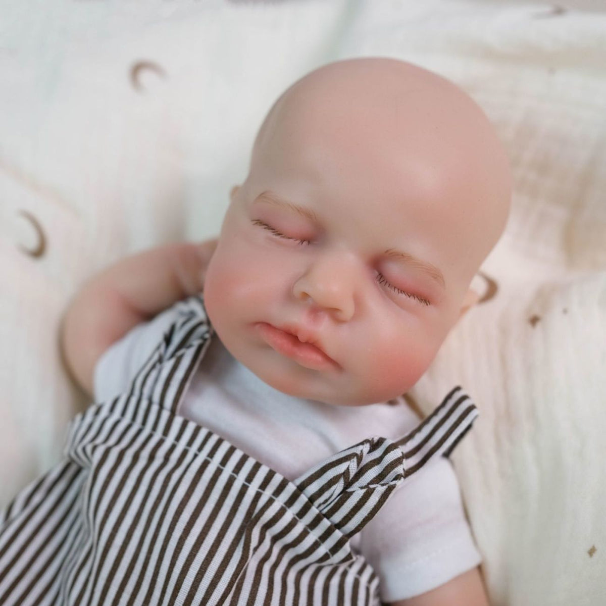 Ollie – Full Body Silicone Reborn Baby Doll 12" Sleeping Bald Realistic Newborn for Gift Collectible [Ships Within 48 Hours]