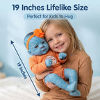 Lumi – Reborn Baby Girl Doll 19" Weighted Blue Skin Open Eyes Realistic Vinyl Limbs Collectible Gift [Ships Within 48 Hours]