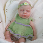 Sage – Full Body Silicone Reborn Baby Girl Doll 12" Sleeping Bald Realistic Newborn Gift Collectible [Ships Within 48 Hours]