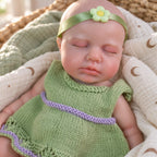 Sage – Full Body Silicone Reborn Baby Girl Doll 12" Sleeping Bald Realistic Newborn Gift Collectible [Ships Within 48 Hours]