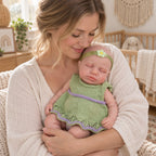 Sage – Full Body Silicone Reborn Baby Girl Doll 12" Sleeping Bald Realistic Newborn Gift Collectible [Ships Within 48 Hours]