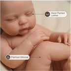 Dream Cloud 12" Full Solid Silicone Sleeping Reborn Baby Doll ✨ Hand-Planted Lashes, Washable, Stretchable Limbs