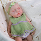 Sage – Full Body Silicone Reborn Baby Girl Doll 12" Sleeping Bald Realistic Newborn Gift Collectible [Ships Within 48 Hours]