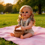 Muñeca Bebé Reborn de Vinilo Ultra Realista Matilda Rose de 22 Pulgadas ✨ Incluye Conjunto de Peto Floral
