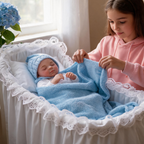 Muñeca Bebé Reborn Lullaby Blue de Silicona Sólida, de 15.7 pulgadas, para Dormir
