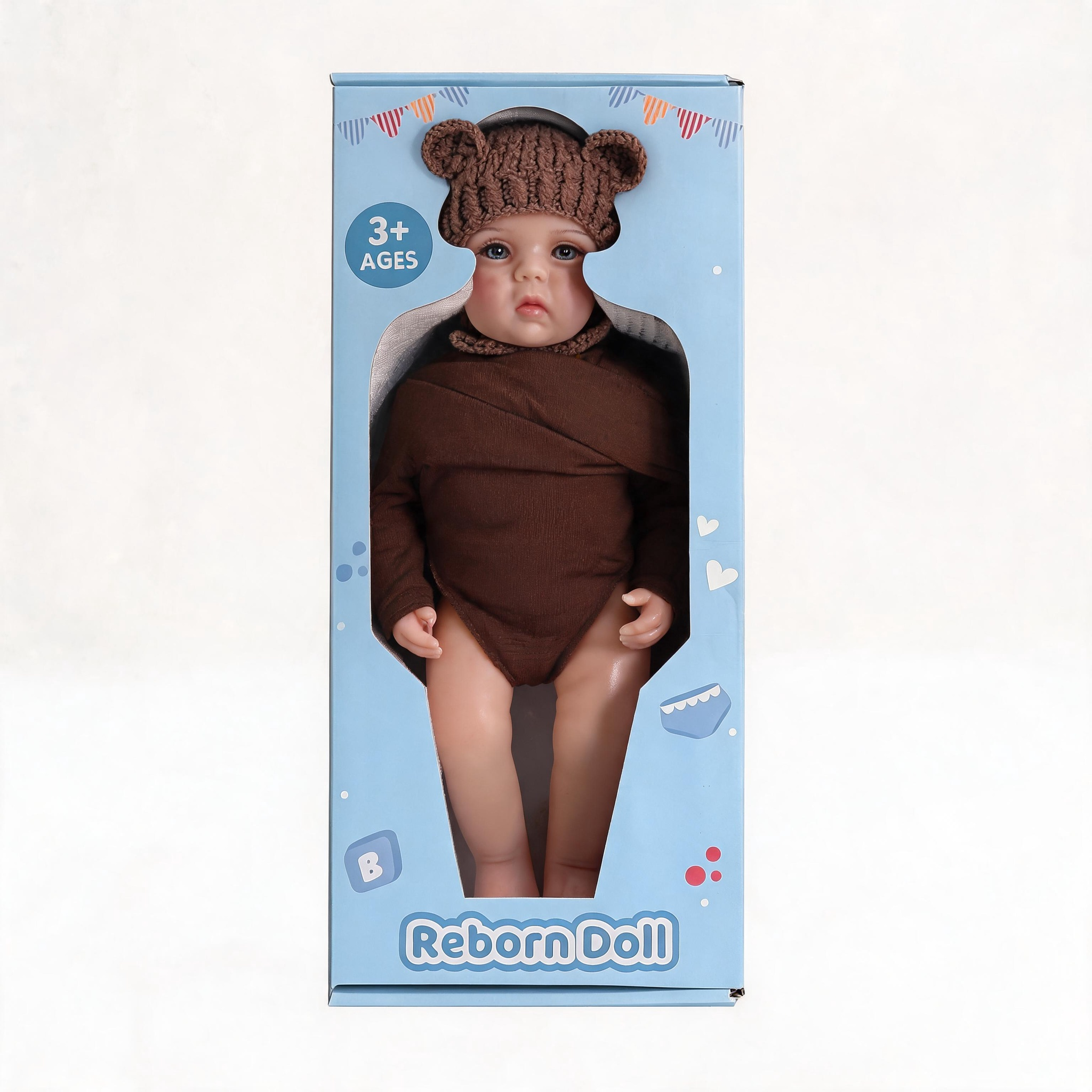 Koa Bear 15.7inch Full Solid Silicone Boy Reborn Baby Doll