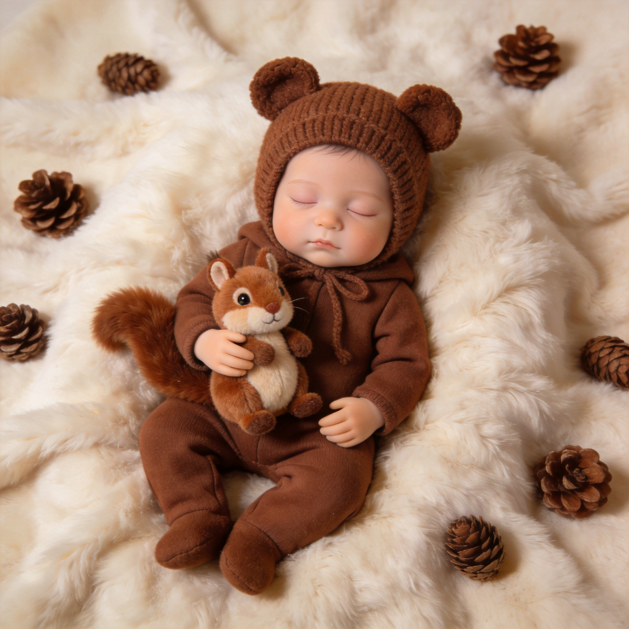 Barnaby Bear 15.7inch Full Solid Silicone Sleeping Boy Reborn Baby Doll