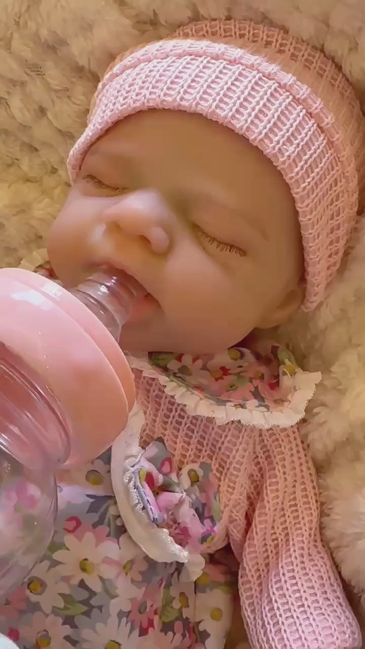 [Ships Within 48 Hours] Lola 13" Realistic Silicone Smiling Baby Little Infant Girl A Soothing Companion